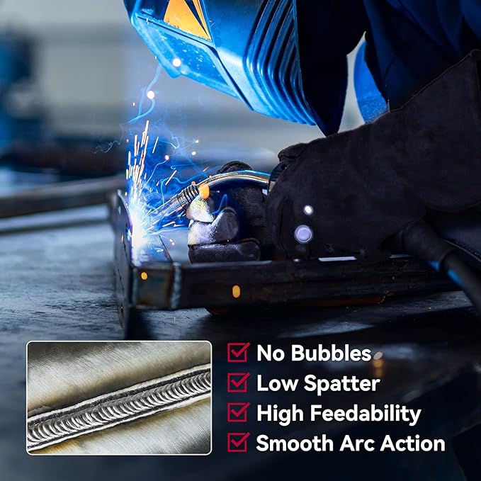 ARCCAPTAIN Flux Core Welding Wire .030, Flux Core Welding Wire 2lbs E71T-GS Gasless Low Splatter Mig Welding Wire Mild Carbon Steel Compatible With Lincoln Miller Forney Harbor Welder, 3Pack