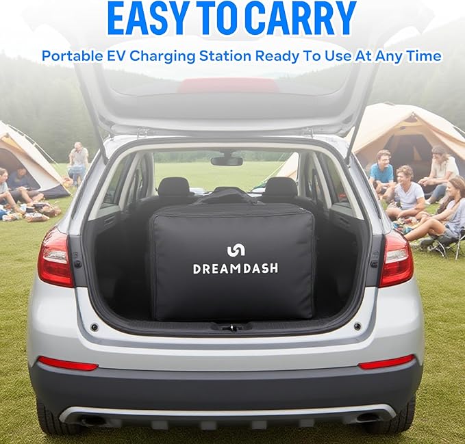 Level 2 Ev Charger for Tesla,NACS Ev Charger with 25ft ETL Listed Cord,6A-40A Adjustable Amps,40A 9.6KW Fast Charging(110v-240v),NEMA 14-50 Plug,IP66 Waterproof Delay Timer LCD Display