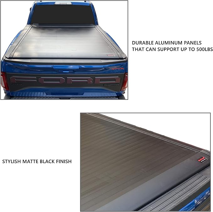 ONINE Electric Power Retractable Truck Bed Tonneau Cover Custom fit 2019-2026 Chevy Silverado/GMC Sierra 1500 5.8ft Bed (69.9”), Aluminum Matte Black, Compatible with Crossbar and Cargo Racks