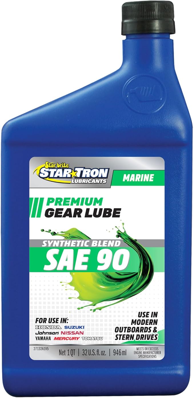 STAR BRITE Star Tron Hypoid 90W Lower Unit Gear Lube - Ultimate Marine Grade Lubricant for Outboard Motors & Stern Drives - 32 OZ (027132)