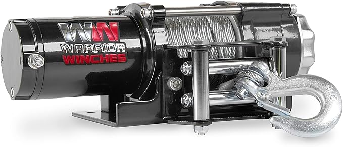 Warrior Winches Ninja 2500 lbs - Premium 12V Electric ATV/UTV Winch with Steel Cable, Compact and Powerful 12 Volt ATV Winch - Comes with Wireless Remote - Perfect for ATV, UTV, Boat, Trailer