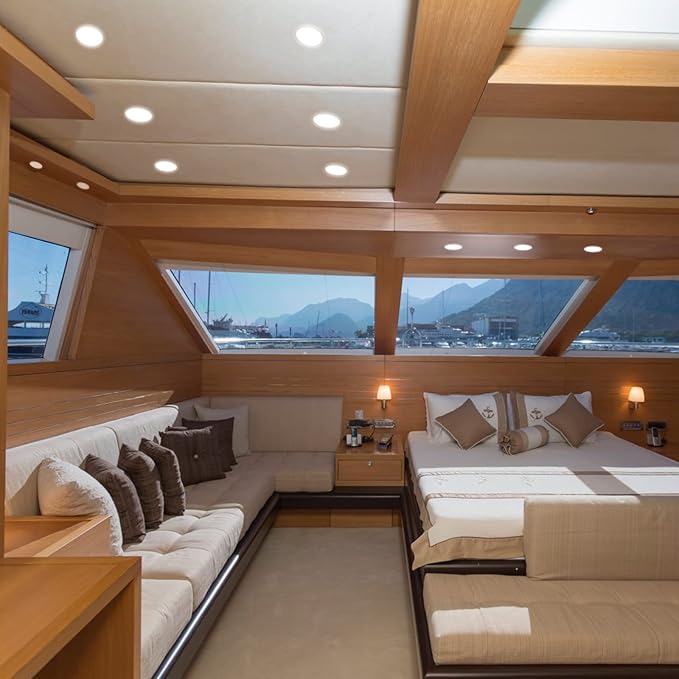 RV LED Ceiling Light,12v RV Lights Interior,4.5 inch Low Profile Puck Light for RV Interior, Camper, Trailer, Boat and Motorhome (Pack 4)