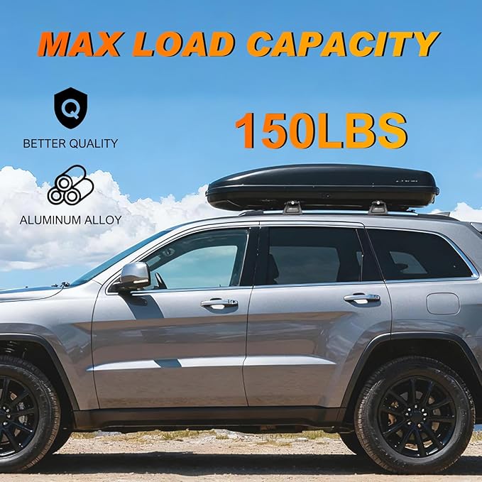 Nilight Roof Rack Cross Bars Fit for Jeep Grand Cherokee 2011 12 13 14 15 16 17 18 19 20 2021 with Grooved Side Rails, Aluminum Crossbars with Anti-Theft Lock for Cargo Carrier Kayak Tent Snowboard