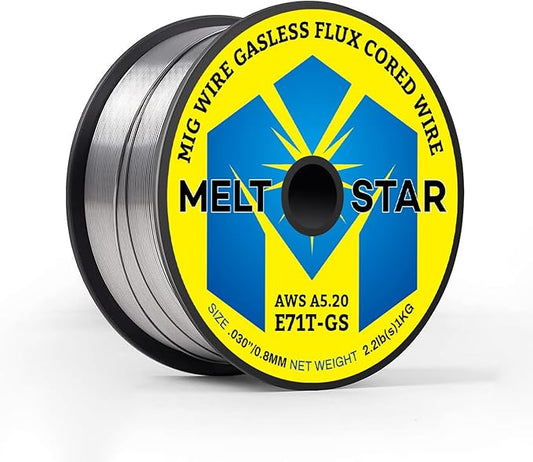 Flux Core Welding Wire, E71T-GS .030" 2-Pound Spool Gasless Mild Carbon Steel Mig Welding Wire - 1Pack