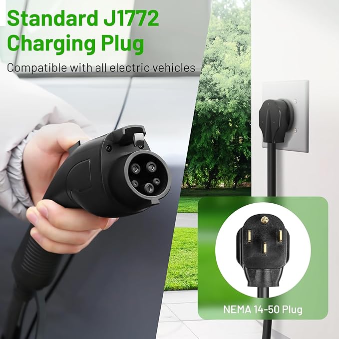 SBB Home Smart Level 2 EV Charger up to 40Amp, 240V Indoor/Outdoor Fast Car Charging Station with App, Wi-Fi Enabled EVSE, NEMA 14-50 Plug Electric Car Charger Compatible with All EV Models