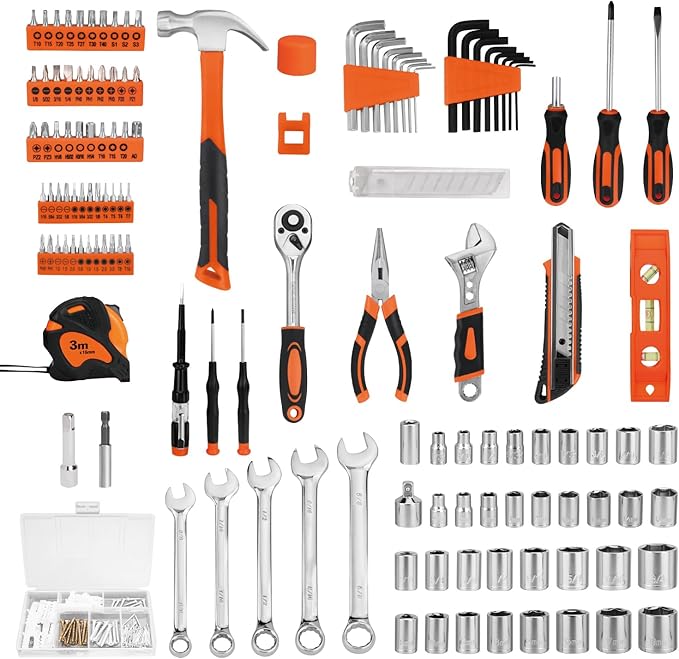 248-Piece Tool Set - General Household Hand Tool Kit with Plastic Toolbox Storage Case for Men, Home Repair, DIY Projects
