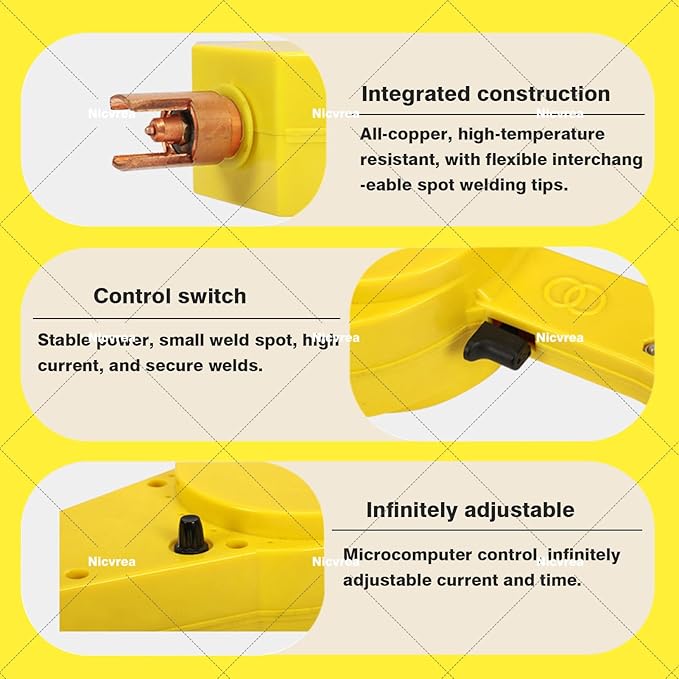 Body Repair Dent Removal Tools, 2000W Spot Welder Stud, Stud Welder Kit Stud Gun Dent Puller Kit Dent Welder Repair for Auto Body Repairing C