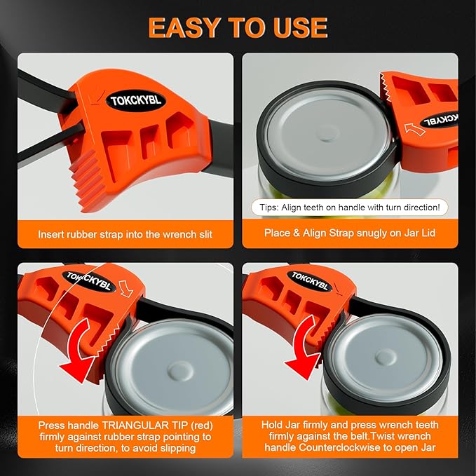 2-Piece Heavy-Duty Strap Wrench Set Upgrade – Adjustable Oil Filter Wrench, Reinforced Rubber - Jar Opener, Plumbing Tool for Shower Heads, Water Filters, Pipes (4" to 6" Diameter)