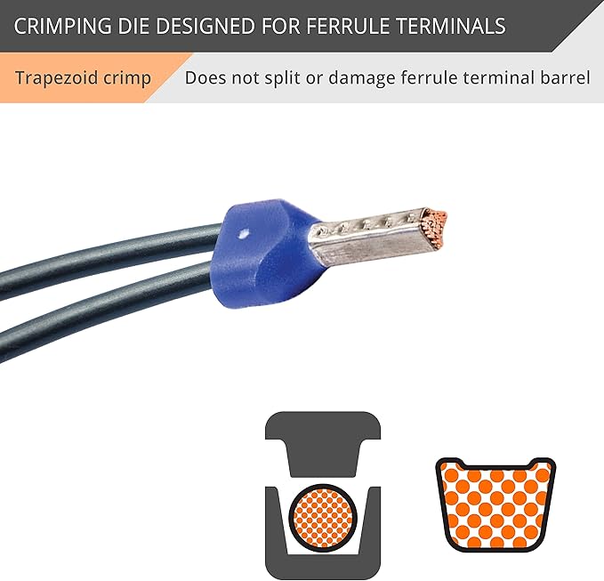 Wirefy Crimping Die for Ferrule Terminals 22-12 AWG | Interchangeable Quick-Change Die for Wirefy Crimping Tools | Professional Ferrule Crimping Accessory