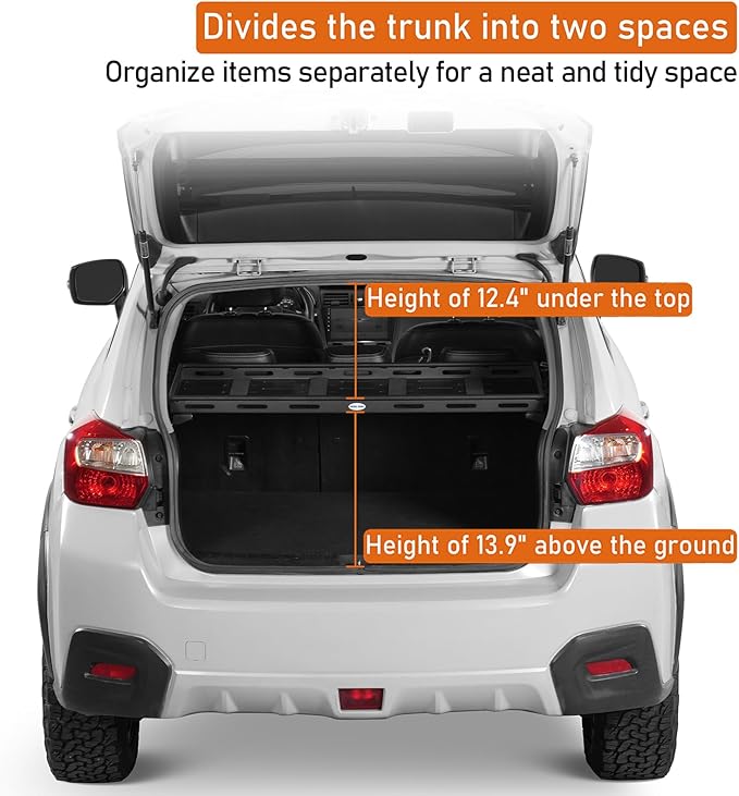 Hooke Road Crosstrek Rear Trunk Cargo Rack Basket Tray for 2013-2017 Subaru XV Crosstrek, Lightweight Steel Interior Storage Luggage Carrier
