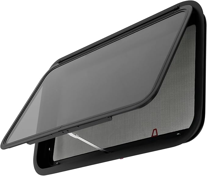RV Exit Window, 36" W x 20" H Aluminum Alloy Push Out Camper Window with Tempered Glass & Screen, RV Camper Emergency Escape Window for Campers, Trailers