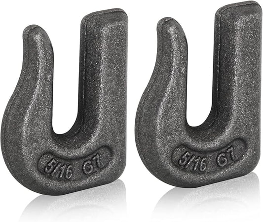 Weld-on Grab Chain Hook 5/16-in Heavy Duty Tow Hook G70 Forged Steel Tractor Hook Weldable for Car, Truck,SUV, RV,UTV,Tractors (2Pcs)