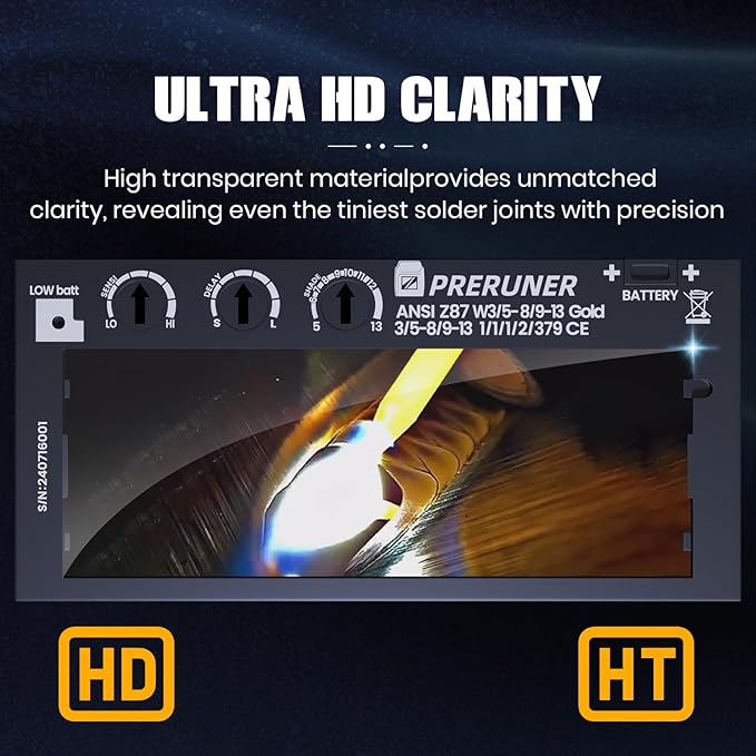 10 Pack 2x4.25" Clear Welding Lenses, Replacement Clear Welding Lens 2x4.25", Welding Hood Clear Lenses, Protects Auto-Darkening Lens, Meets Z87.1 Standard, Polycarbonate, Scratch-Resistant