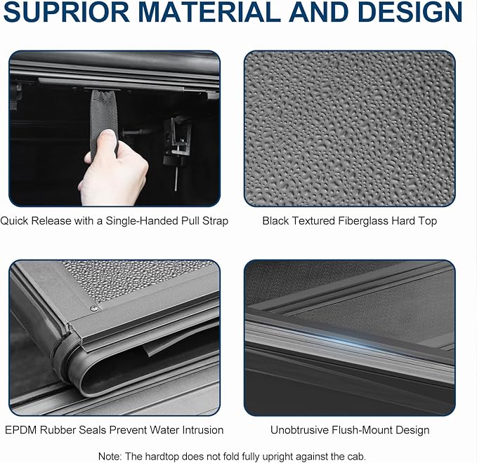 FASTFIT HTL Low-Profile Hard Tri-Fold Tonneau Cover for 2015-2025 F-150, 5.5' (67.1in) Truck Bed