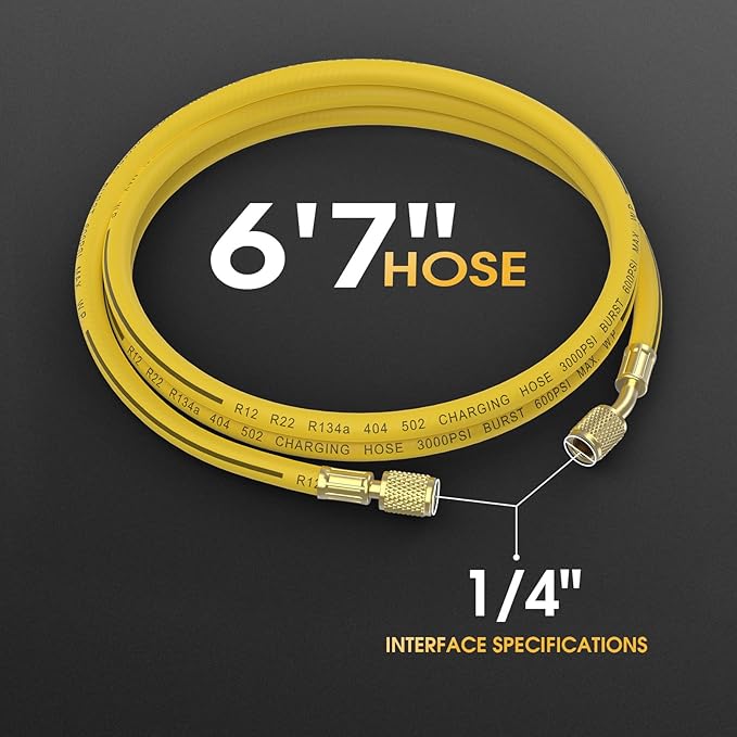 TOOLIOM Nitrogen Regulator with 6' 7" Hose CGA580 Inlet Connection, 0-600 PSI and 0-4000PSI Output Pressure, Heavy-Duty Brass Handle, 1/4'' Male Flare Outlet Connection