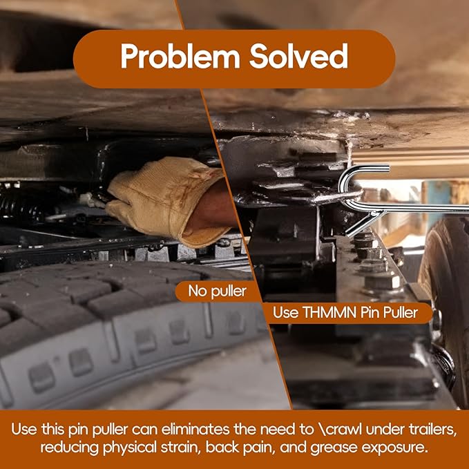 5th Wheel Pin Puller 31" Heavy-Duty Solid Steel Chrome Plated Detachable Hook Tool for Trucker Trailer & Heavy Objects -2Pack