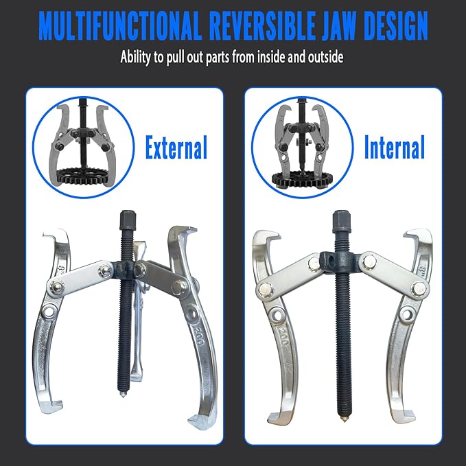 4 in 1 Gear Puller Set,2 Jaw & 3 Jaw Bearing Puller Kit,72pcs 3" 4" 6" 8" Gear Puller with Reversible Jaws,Cr-V Steel Heavy Duty Pulley Puller Tool for Bearing Gear Pulley Flywheel Removal.