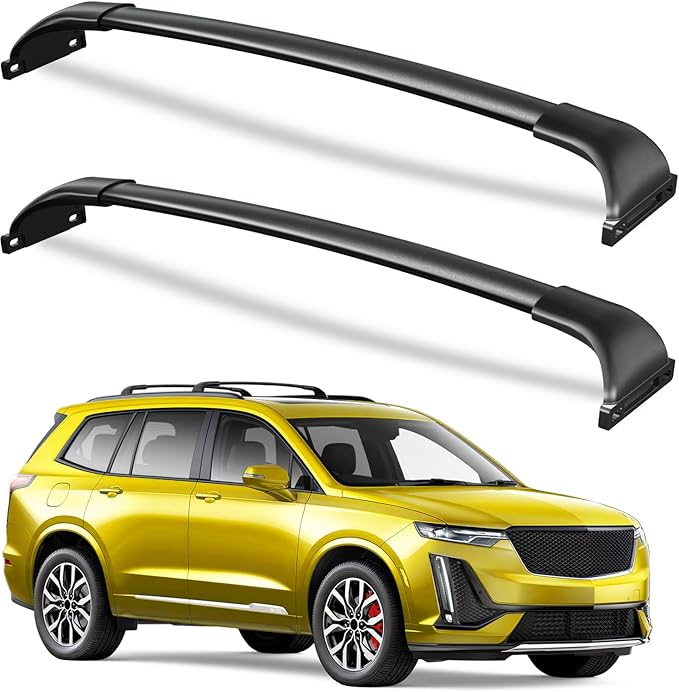 Roof Rack Cross Bars 220lbs Compatible with Cadillac XT6 2020-2025,Heavy Duty All-Metal Aluminum Roof Rails Crossbars Cargo Canoe Black Rooftop Cargo Carrier Luggage.