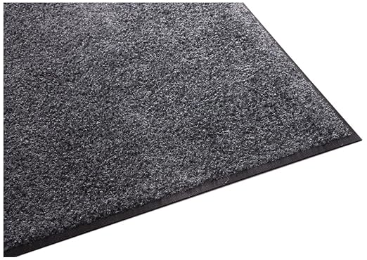 Guardian Platinum Series Indoor Wiper Floor Mat, Rubber with Nylon Carpet, 2'x10', Grey