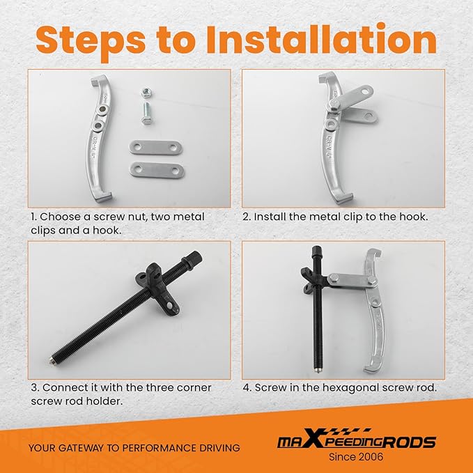 maXpeedingrods Gear Puller Set, Reversible 2 Jaw & 3 Jaw Hub Puller Kit, 3" 4" 6" 8" Bearing Puller Set, External Internal Pulley Flywheel Puller Tool Steering Wheel Hub Removal Tool