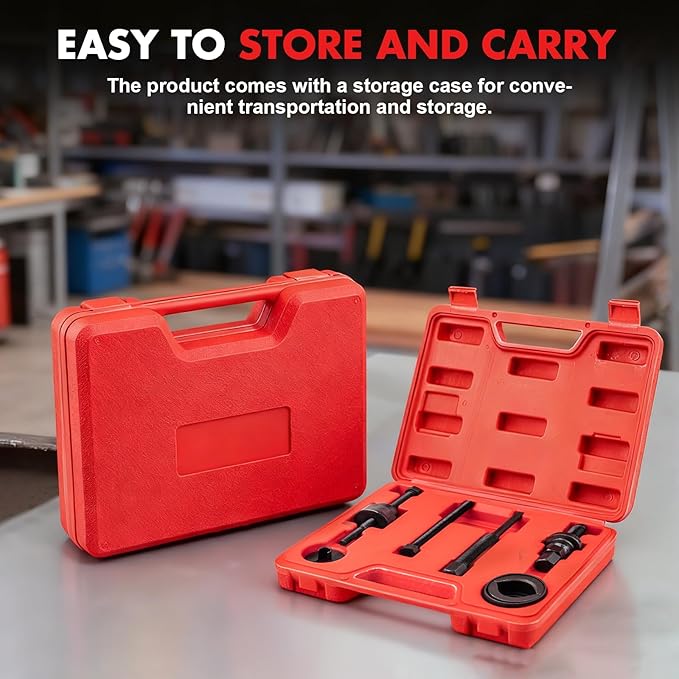 Pulley Puller Installer Kit, Power Steering Pump Pulley Removal Tool for Multi-Vehicle, Fits F/or/d, G/M, V/W and Ch/RYS/ler, Works with Steering Wheel Puller Kit for Power Steering Tasks