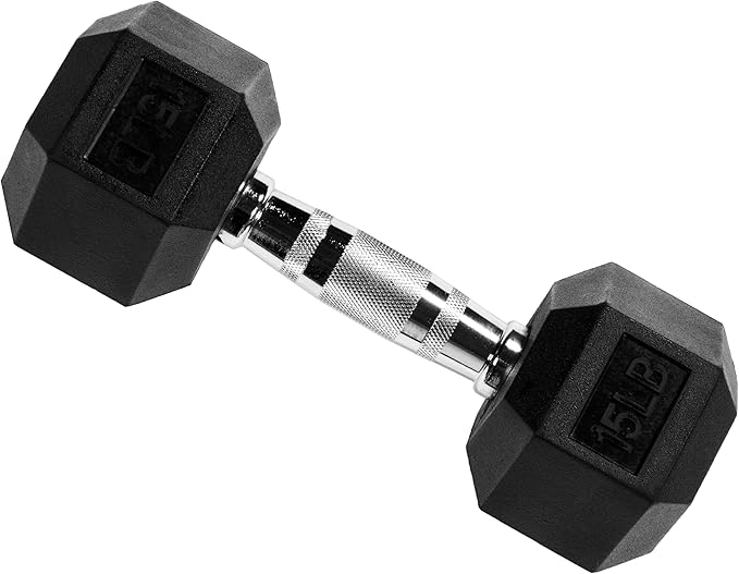 OLIXIS Rubber Hex Dumbbells，Assorted Weights for Home Gym Workouts, Strength Building & Fitness Training