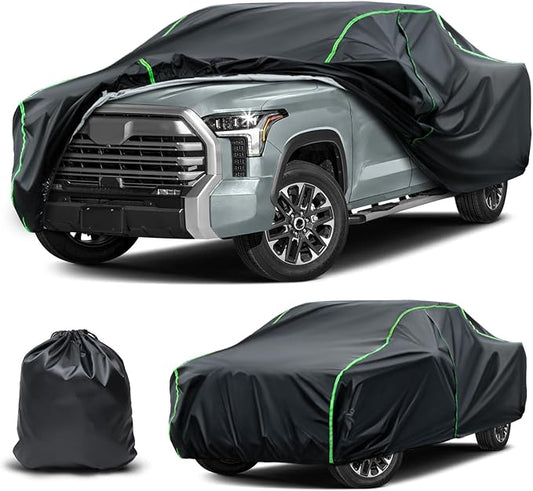 Waterproof Truck Cover Compatible with F-150/ram 1500/2500/Tundra/Titan XD/Sierra 1500 All-Weather Protection,236"-248" Truck PEVA Car Cover with Zipper Door