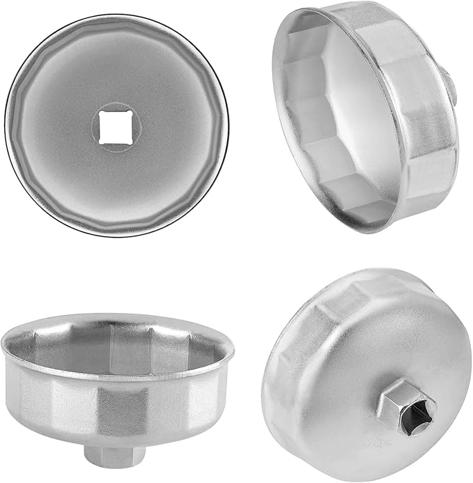 Jetech Oil Filter Cap Wrench with 76mm 14 Flute, Precision Machined Oil Filter Cap Remover Tool, Cartridge Type Oil Filter Socket Tool