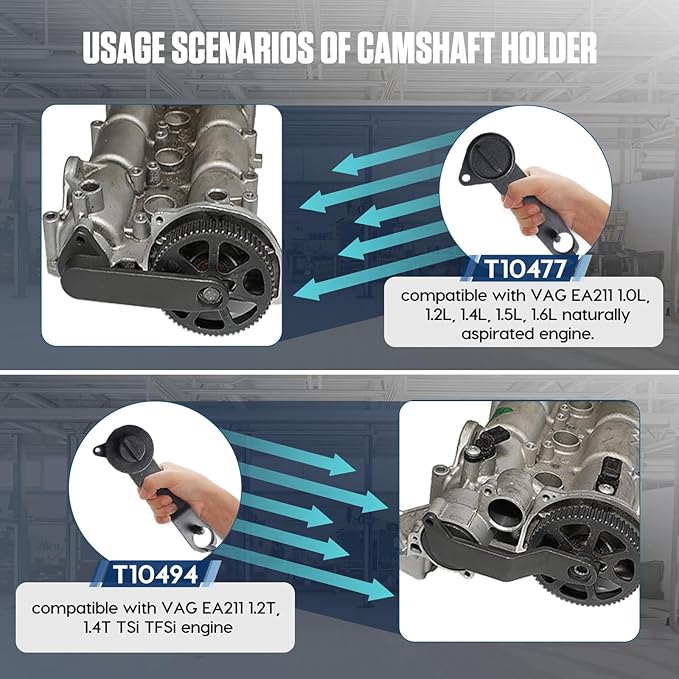 Engine Camshaft Tool Set, 6PCS Timing Belt Tool Kit for VAG EA211 1.0L 1.2L 1.4L 1.6L FSI TSI TFSI Petrol Engine Compatible with VW Audi A3 /Golf 7/New Jetta/Skoda/Santana/LaVida