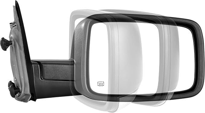 DWVO Right Passenger Side Mirror fit 09-16 Dodge Ram 1500, 10-16 Ram 2500 3500 4500 5500, Door Mirror with Power Adjustable Heated Led Turn Signal Puddle Light