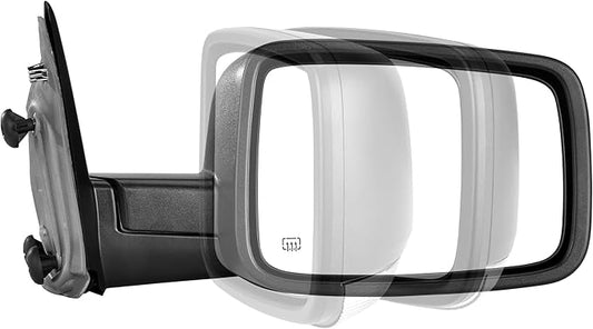 DWVO Right Passenger Side Mirror fit 09-16 Dodge Ram 1500, 10-16 Ram 2500 3500 4500 5500, Door Mirror with Power Adjustable Heated Led Turn Signal Puddle Light