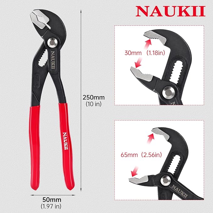 10inch Groove Joint Pliers ‌High Quality‌ Water Pump Plier for Home Repair‌ Comfortable Grip Tongue and Groove Pliers Motorbike Repair Adjustable Pliers