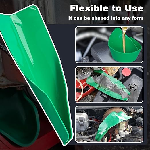 Flexible Funnel, Multi-Purpose Form a Funnel Flexible Draining Tool, Oil Drain Change Flex Foldable Filter Funnels for Automotive Use, Bendable Moldable for Various Applications