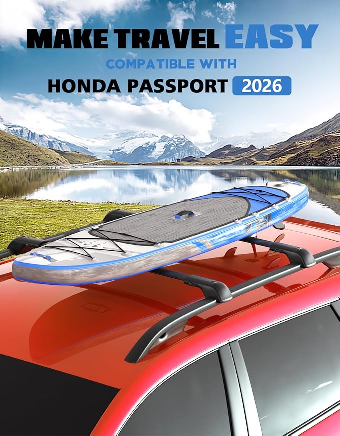 FengYu 300lb Lockable Roof Rack Cross Bars Compatible with Honda Passport 2026 with Raised Side Rails,Heavy Duty Aluminum Roof Rails Crossbars Cargo Bars Canoe Rooftop Black Carrier Luggage.