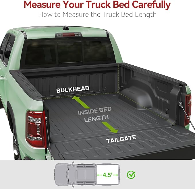 LEDKINGDOMUS Soft Tri-Fold Truck Bed Cover Fits for Ford Maverick 2022 2023 2024 2025 | 4'6" (54") Bed