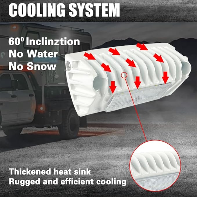 SKTYANTS 5 Inch RV LED Exterior Lights 12 Volt Exterior RV Lights, Led RV Porch Light 800 Lumen Lighting Fixture Kit Replacement for RVs Trailers Campers(2 PCS White Housing)