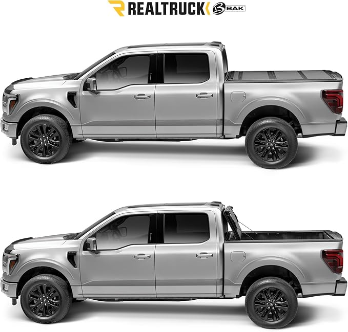 RealTruck BAK BAKFlip MX4 Hard Folding Truck Bed Tonneau Cover | 448505 | Fits 2004 - 2015 Nissan Titan 5' 7" Bed (67.1")