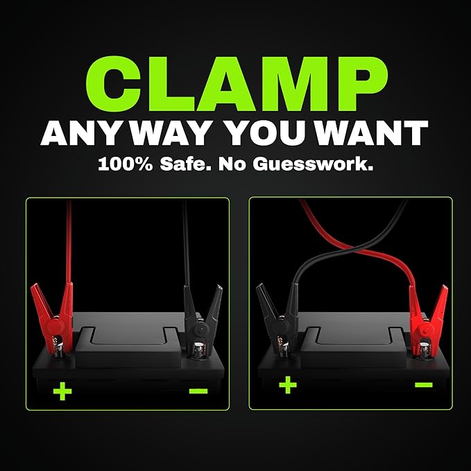 X10 1000A Peak Car Jump Starter with Cross Jump Technology, 10000mAh Portable Power Bank, LCD Screen, for up to 6.0L Gas and 3.0L Diesel Engines