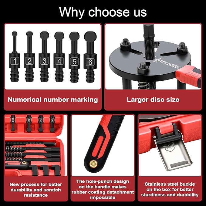 33-in-1 Bearing Puller Kit, Upgraded Heavy-Duty Wheel Bearing Removal Tool & Blind Hole Puller Set with Non-Slip Handle for Automotive, Industrial, Farm Use, Includes Portable Case