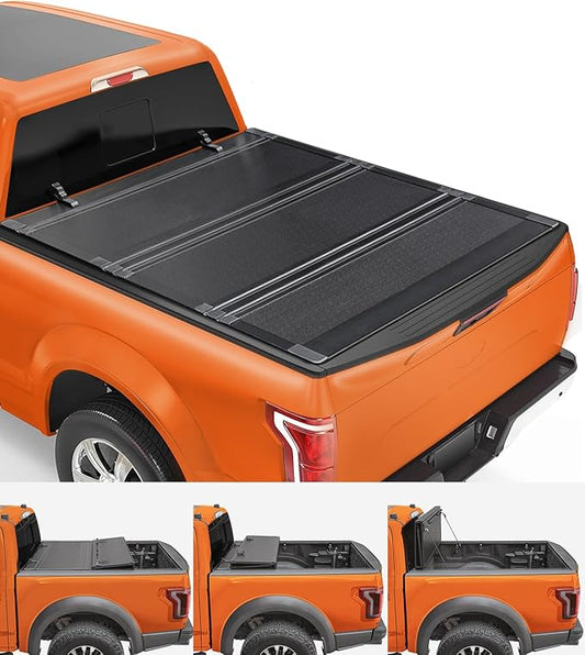 TIPTOP FILP Up Hard Folding Tonneau Cover Fits 2015-2025 Ford F150 5.5ft Bed (67.1") | Lightweight FRP, Low-Profile Waterproof Truck Bed Cover G3