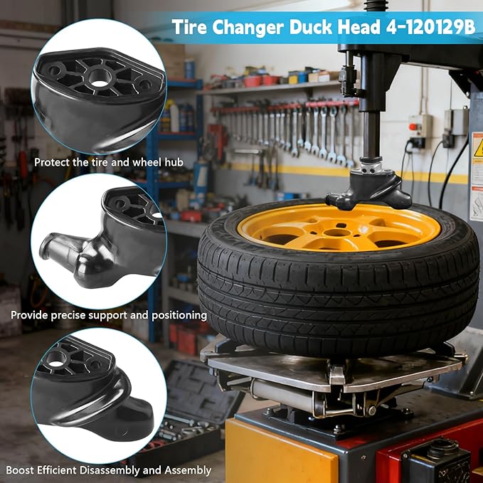 Tire Changer Duck Head 4-120129B,Wing Style Black Plastic Duck Head,Workshop Tire Machine Duck Head Replacement for TCX50/515/550 (2 Pack)