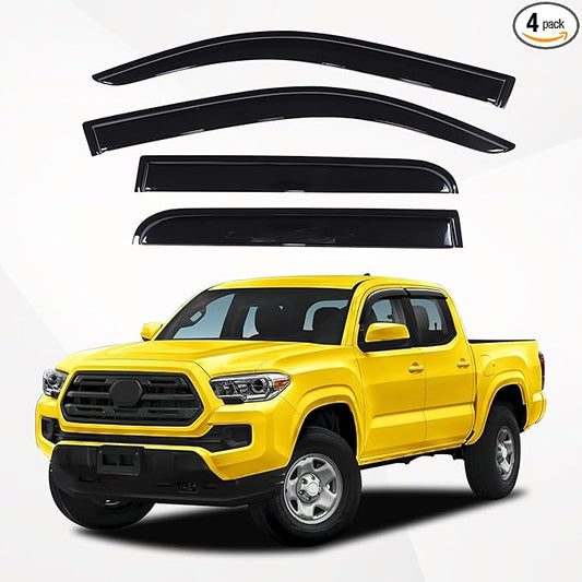 LLKUANG Side Window Visor Deflector Compatible with Toyota Tacoma 2024 2025,Rain Guards Guard Visor for Car Windows,Weather Shield Deflector Door Visor,4pc Window Shades (Black)