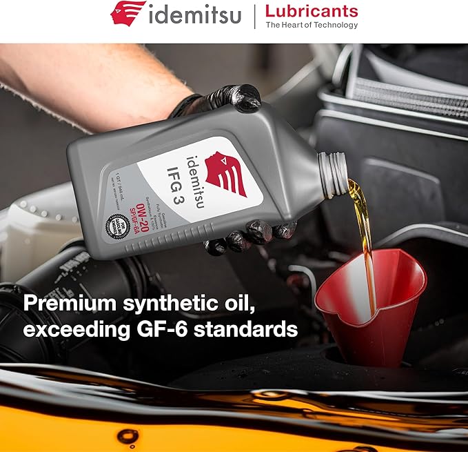 Idemitsu IFG 3 0W-20 Full Synthetic Motor Oil – 1 Quart SP/GF-6A Certified Engine Oil for TGDI & PFI Engines | Engineered for Maximum Efficiency and Protection