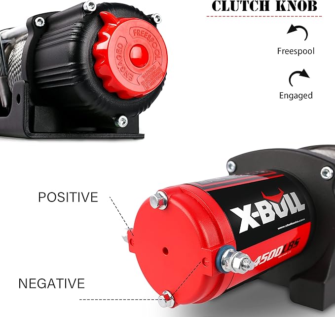 X-BULL Winch 4500LBS Steel Cable Electric Winch with Roller Fairlead, Wired Handle and Wireless Remote,Easy to Install