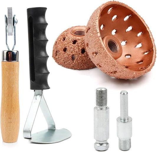 Tire Repair Patch Tools Tire Buffing Wheels 42 mm 55mm Tungsten Steel Buffing Wheel with Tire Patch Roller Scraping Cutter for Car Tire Grinding Polishing Accessories Kit