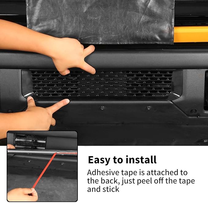 Linskip Modular Bumper Gap Insert Compatible with 2021-2025 Ford Bronco(Not for ACC/Sensors), Enhancing Vehicle Front Appearance, Modular Bumper Gap Cover for Bronco Accessories Gloss Black