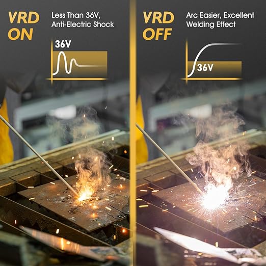 TOOLIOM 195A Stick Welder 110/220V Dual Voltage Lift TIG Welder LCD Display IGBT Inverter with Hot Start Arc Force VRD Welding Machine fits 5/32in. (4mm) Welding Rods