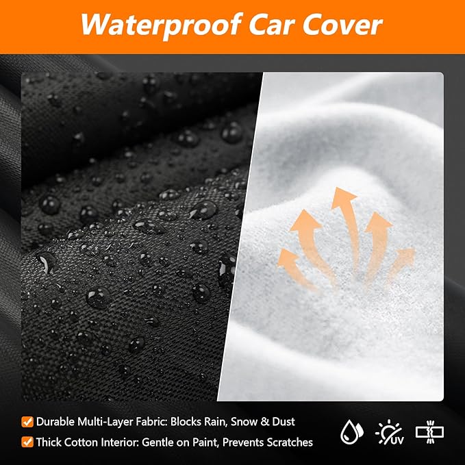 Car Cover for BMW Z3, Z4 1996-2008, Waterproof 210D Oxford Cloth and Cotton Outdoor Car Covers Windproof Heavy Duty All Weather Windproof Outdoor Full Car Cover for Cayman/Spyder 1997-2024