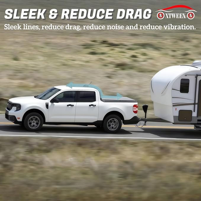 6.5FT Soft Roll-Up Truck Bed Tonneau Cover Compatible with 2015-2026 Ford F-150 | 6.5' Bed | XTW-Double Layer Waterproof | Vinyl