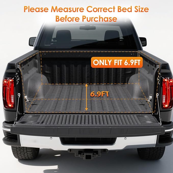Nilight Soft Roll-Up Tonneau Cover Compatible with Chevy Silverado/GMC Sierra 2500 HD 3500 HD 2020 2021 2022 2023 2024 2025–6.9ft Truck Bed Cover